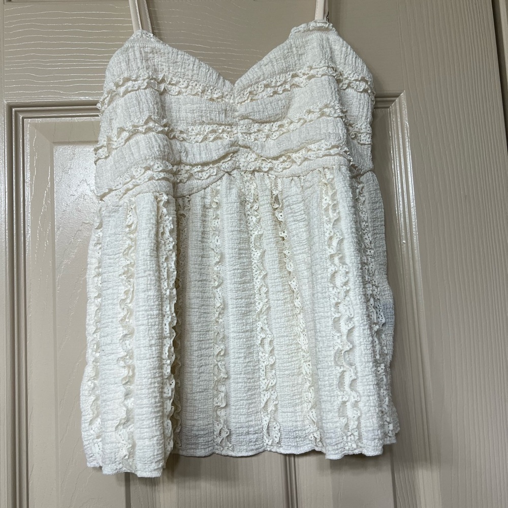 SHEIN Cream Boho Lace Sleeveless Cami Top
